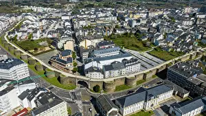 Fortified Wall Prints: Aerial of the Roman walled town of Lugo