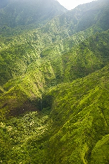 Kauai Prints: Aerial of the rugged interior of the island of Kauai
