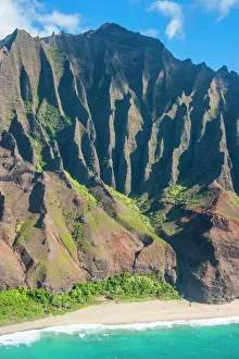 Kauai Prints: Aerial of the rugged Napali coast, Kauai, Hawaii, United States of America, Pacific