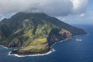 Netherland Antilles Prints: Aerial of Saba, Netherland Antilles, West Indies, Caribbean, Central America