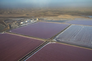 Flats Prints: Aerial of salt pans on the edge of the Namib desert, Namibia, Africa