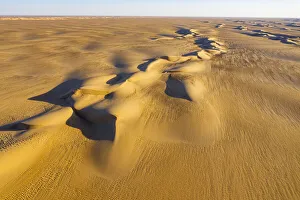 Aerial of the sand dunes in the Tenere Desert, Sahara, Niger, Africa
