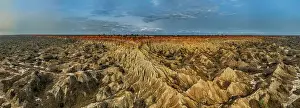 Angola Prints: Aerial of the sandstone erosion landscape of Miradouro da Lua (Viewpoint of the Moon)