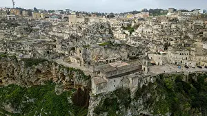 Southern Italy Prints: Aerial of Sassi di Matera, UNESCO World Heritage Site, Basilicata, Italy, Europe