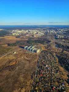 Neighborhoods Prints: Aerial of the satellitte cities of Moscow, Russia