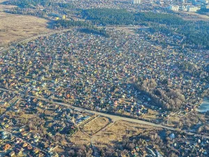 Neighborhoods Prints: Aerial of the satellitte cities of Moscow, Russia