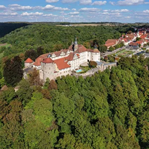 Baden Wurttemberg Prints: Aerial of Schloss Langenburg, Langenburg, Hohenlohe, Baden-Wurttemberg, Germany, Europe