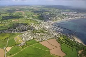 Images Dated 26th May 2009: Aerial shot of Newlyn Fishing harbour near Penzance, Cornwall, England, United Kingdom, Europe