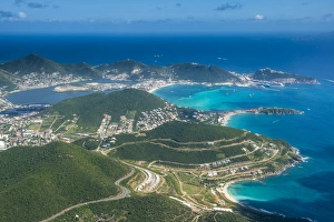 Aerial of Sint Maarten, West Indies, Caribbean, Central America