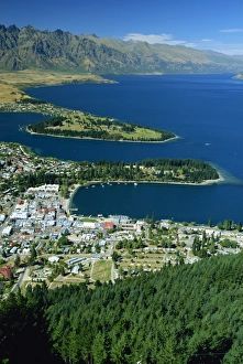The Remarkables Prints: Aerial from the Skyline Chalet over Queenstown
