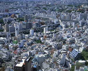 Aerial of the skyline of Tokyo
