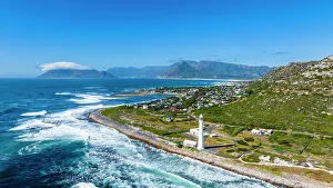 Lighthouses Prints: Aerial of Slangkop Lighthouse, Cape Town, Cape Peninsula, South Africa, Africa