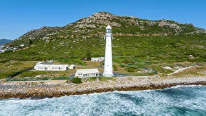 Lighthouses Prints: Aerial of Slangkop Lighthouse, Cape Town, Cape Peninsula, South Africa, Africa