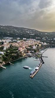 Docked Prints: Aerial of Sorrento, Bay of Naples, Campania, Italy, Europe