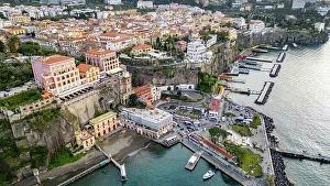 Sorrento Prints: Aerial of Sorrento, Bay of Naples, Campania, Italy, Europe