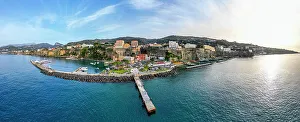 Aerial of Sorrento, Bay of Naples, Campania, Italy, Europe
