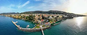 Seaside Town Prints: Aerial of Sorrento, Bay of Naples, Campania, Italy, Europe