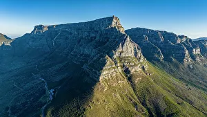 Kapstadt Prints: Aerial of the Table Mountain and the Twelve Apostles, Cape Town, South Africa, Africa