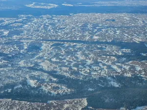 Territory Prints: Aerial of the Taiga around Tura, Krasnoyarsk Krai, Evenki state, Russia