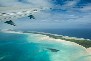 Turquoise Prints: Aerial of Tarawa, Kiribati, South Pacific, Pacific