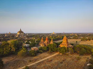 Aerial of the temples of Bagan (Pagan), Myanmar (Burma), Asia