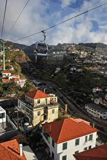 Funchal Prints: Aerial tramway, Funchal, Madeira island, Atlantic Ocean, Portugal