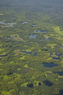 Uncultivated Prints: Aerial of the uninhabitated south of Kamchatka, Russia, Eurasia