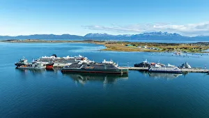 Docked Prints: Aerial of Ushuaia, Beagle Channel, Tierra del Fuego, Argentina, South America