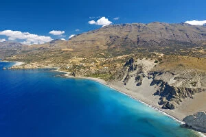Typically Greek Gallery: Aerial view of Agios Pavlos Beach on the island of Crete, Greek Islands, Greece, Europe