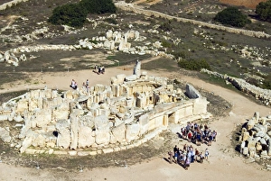 Images Dated 3rd October 2006: Aerial view of archaeological site, Megalithic Temple of Hagar Qim, UNESCO World Heritage Site