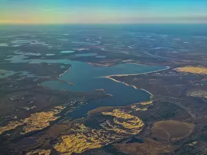Land Prints: Aerial view of the Arctic landscape near Naryan-Mar in Nenets Autonomous Okrug