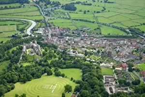 West Sussex Collection: Aerial view of Arundel Castle, cricket ground and cathedral, Arundel, West Sussex, England