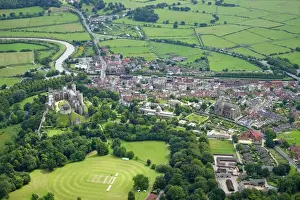 Faith Prints: Aerial view of Arundel Castle, cricket ground and cathedral