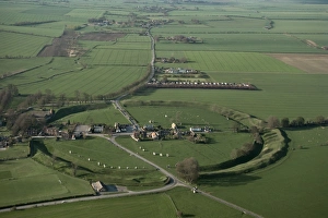 Aerial view of Avebury, UNESCO World Heritage Site, Wiltshire, England