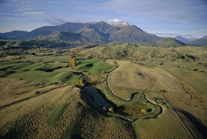 Queenstown Prints: Aerial view from a balloon of countryside around Queenstown