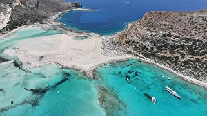 Relax Prints: Aerial view of Balos Lagoon, Balos Beach and Cape Tigani