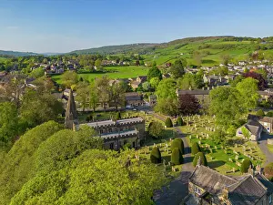 Grief Prints: Aerial view of Baslow village, Peak District National Park