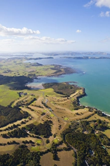 Northland Prints: Aerial view over the Bay of Islands, Northland, North Island, New Zealand, Pacific