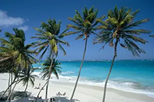 Geography Prints: Aerial view over the beach at St. Philip Parish on the Atlantic coast, Barbados