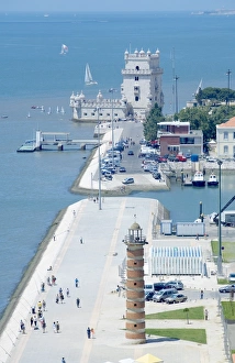 Torre De Belem Prints: Aerial view of Belem Tower
