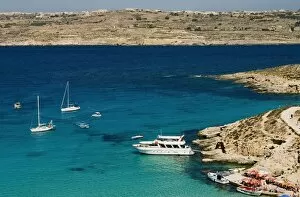 Images Dated 3rd October 2006: Aerial view of Blue Lagoon, Comino Island, Malta, Mediterranean, Europe