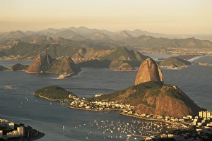Botafogo Prints: Aerial view of Botafogo bay and Sugarloaf, Rio de Janeiro, Brazil, South America