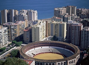 Arena Prints: Aerial view over the bullring and city