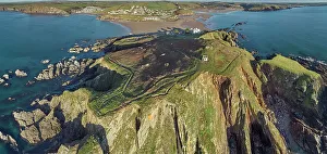 Geological Formation Prints: An aerial view of Burgh Island