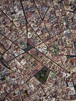 Cadiz Prints: Aerial view of Cadiz, by drone, Andalucia, Spain, Europe