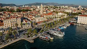 Streets Prints: Aerial view captures Diocletians Palace and surrounding area in Split