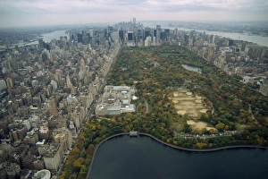 Central Park Prints: Aerial view over Central Park