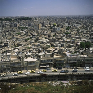 Aleppo Prints: Aerial view over the city of Aleppo