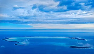 Keeling Islands Prints: Aerial view, Cocos (Keeling) Islands, Indian Ocean, Asia