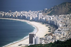 Brazil Prints: Aerial view of Copacaban, Rio de Janeiro, Brazil, South America